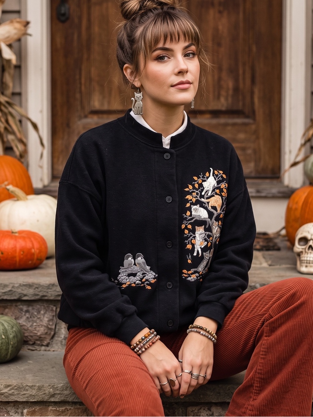 VINTAGE MORNING SUN Cat Sweatshirt